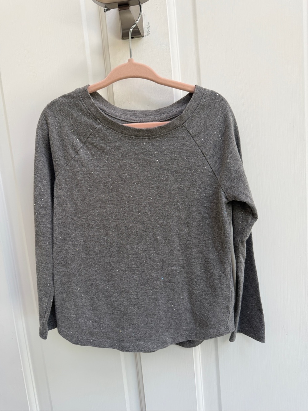 Cat & Jack 4T Girls Gray Sparkly Long-Sleeve Top Shirt Blouse